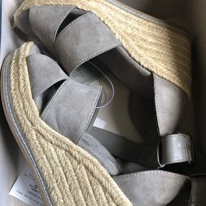 Grey suede wedges size 11 w